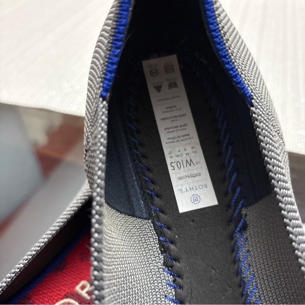 Rothy's Gray Knit Flats with Blue Trim, never  used! Size 10.5 - Picture 7 of 10